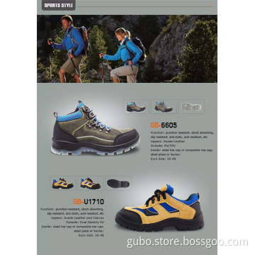Industrial Buffalo Leather Waterproof Steel Toe Steel Plate Acid Resistant Safety Shoes Dubai